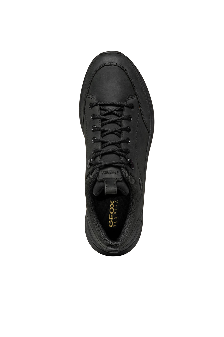 Geox Men's Black Spherica Active X2 Abx Laced Waterproof Leather Sneaker
