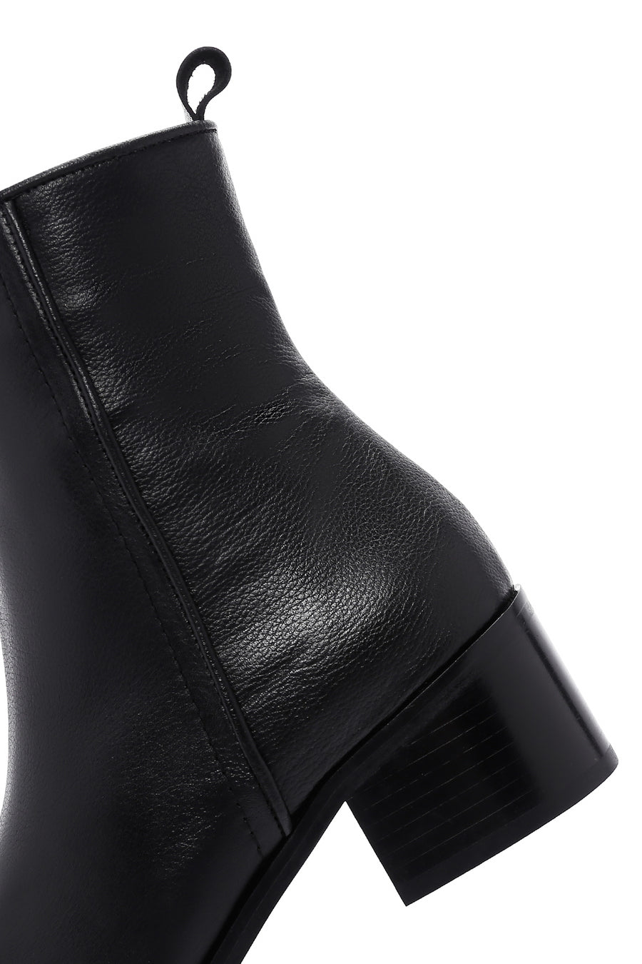 Women's Black Leather Zippered Boots