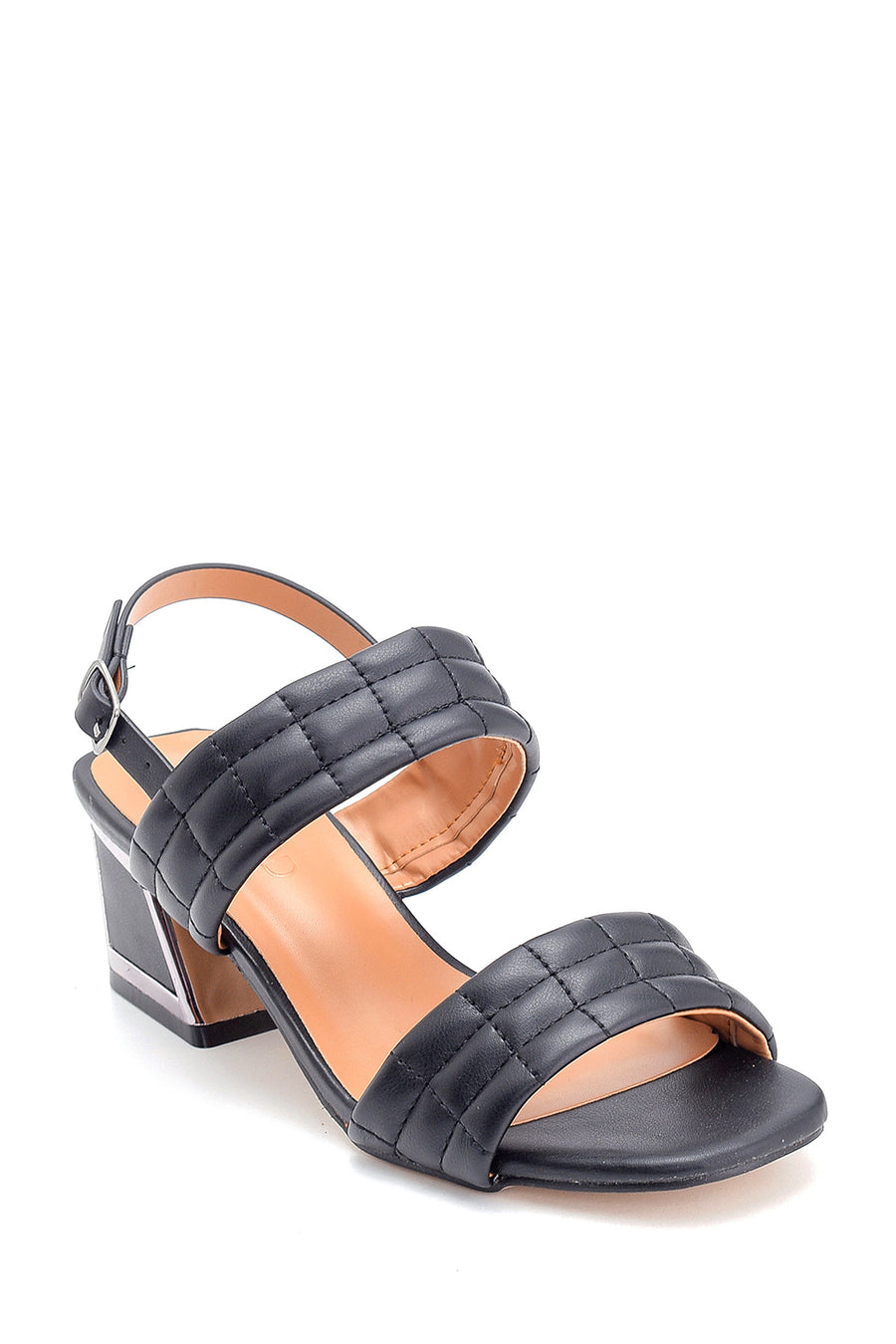 Women's Thick Heeled Quilted Sandals