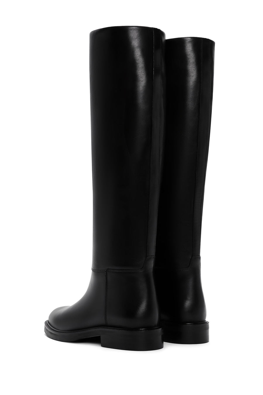 Women's Black Zippered Leather Boots