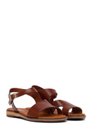 Women's Brown Buckle Leather Bodrum Sandals | Derimod