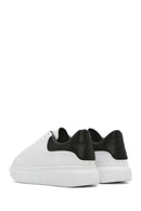 Erkek Beyaz Bağcıklı Kalın Tabanlı Deri Sneaker | Derimod