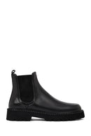 Male Black Thick-Soled Leather Chelsea Boots | Derimod