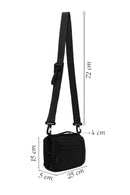 D-Pack Male Black Long-Strap Mini Fabric Crossbody Bag | Derimod