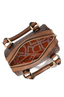 Woman Brown Long-Strap Printed Mini Crossbody Bag | Derimod