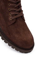 Male Brown Zip Closure Suede Boots | Derimod
