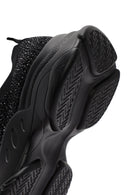 Derimod Zero Women's Black Lace-Up Stone Detailed Fabric Sneakers | Derimod