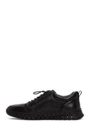 Derimod Fly Erkek Siyah Bağcıklı Deri Casual Sneaker | Derimod