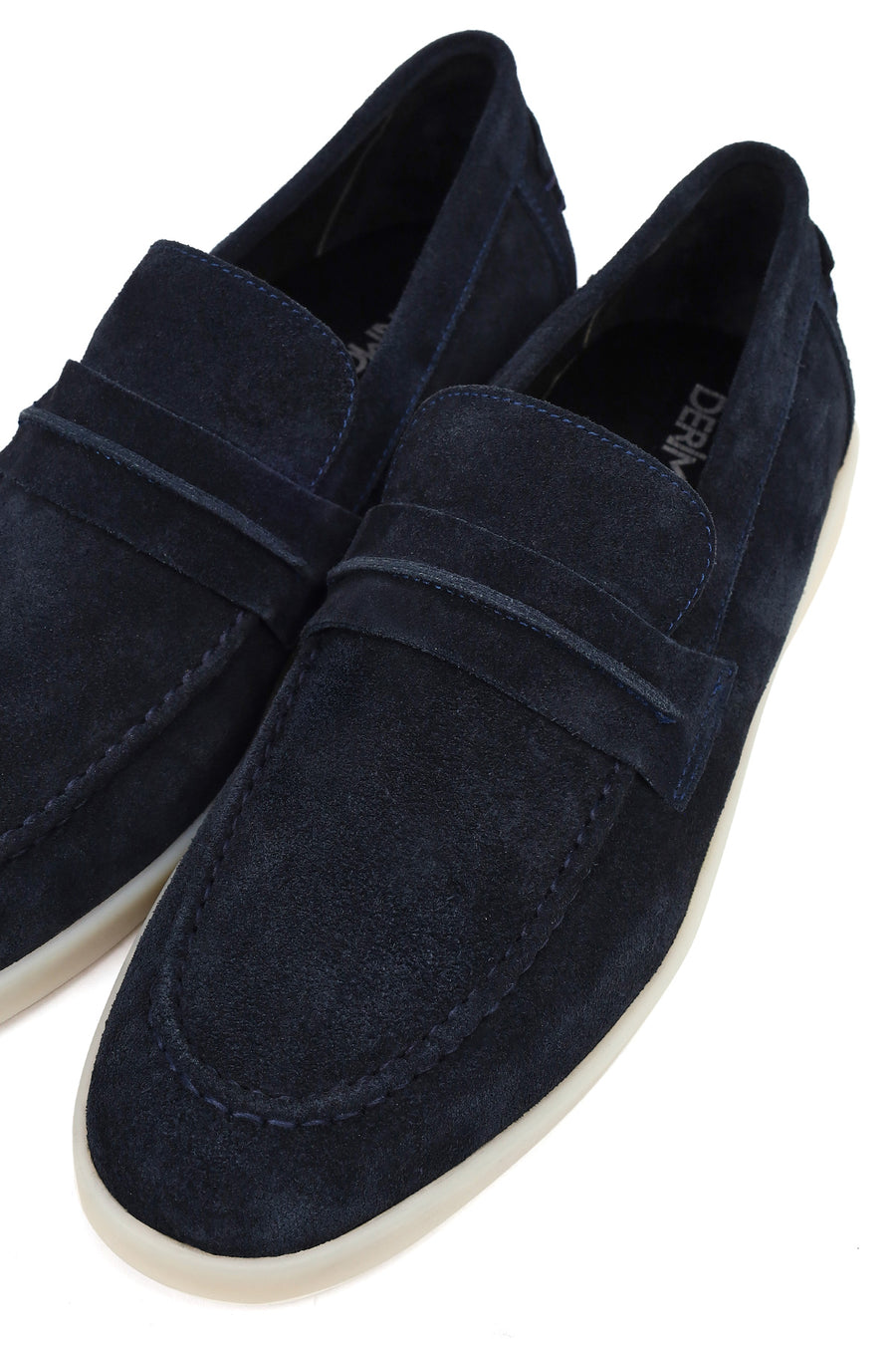 Erkek Lacivert Süet Deri Loafer