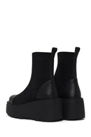 Kadın Siyah Kalın Tabanlı Kumaş Bot | Derimod