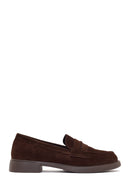 Women's Brown Suede Leather Loafer | Derimod