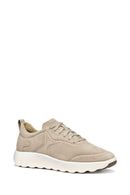 Geox Erkek Bej U Xtors A - Suede Bağcıklı Süet Deri Sneaker | Derimod