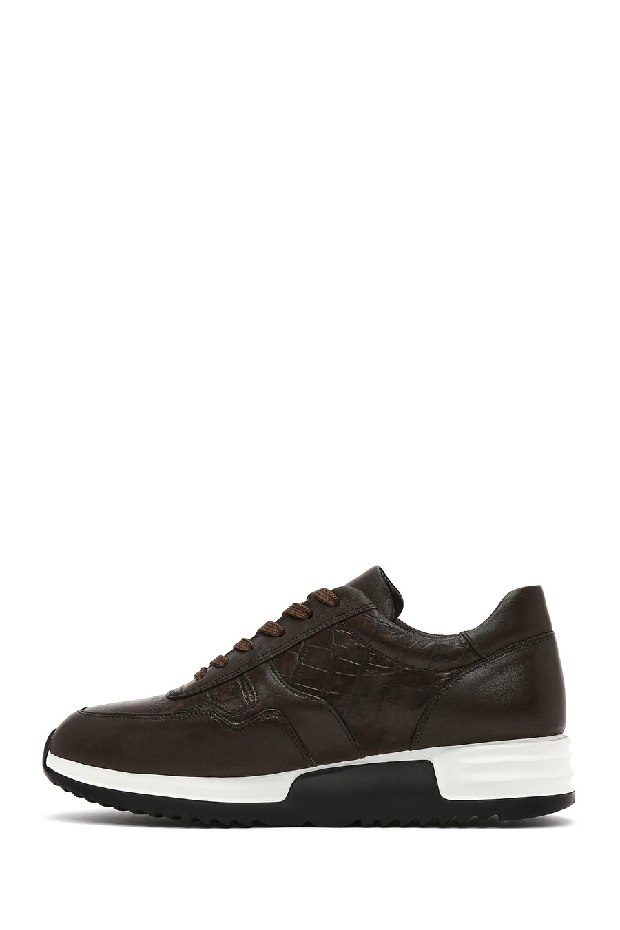 
Men's Brown Lace-Up Leather Sneaker
