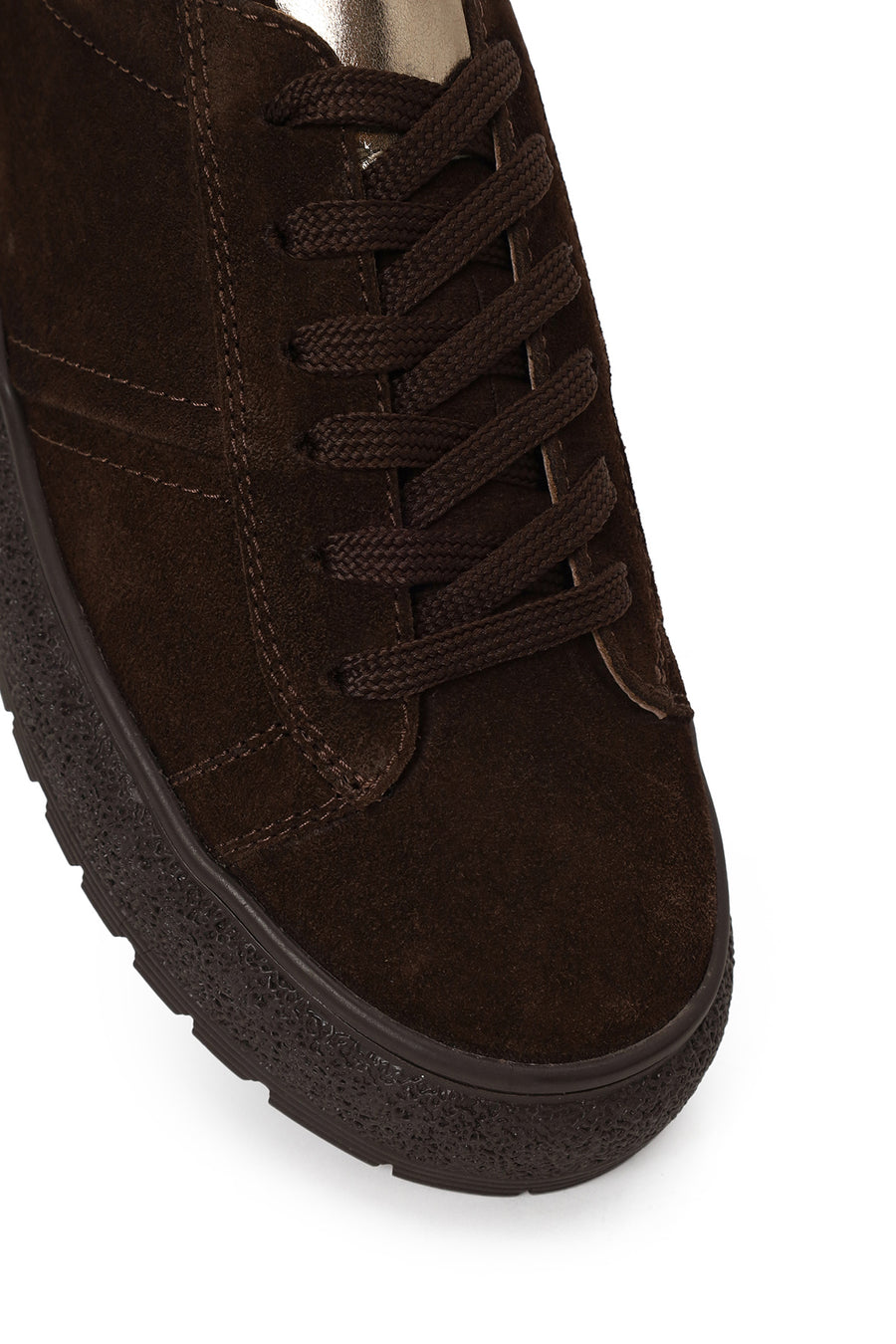 Kadın Kahverengi Bağcıklı Süet Deri Sneaker