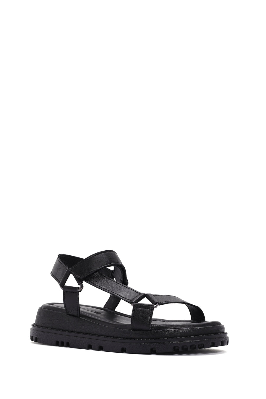 Women's Black Ankle Strap Leather Comfort Sandals