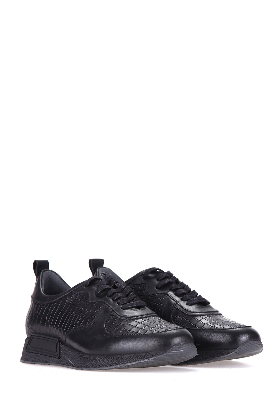 Kroko Desenli Erkek Deri Sneaker