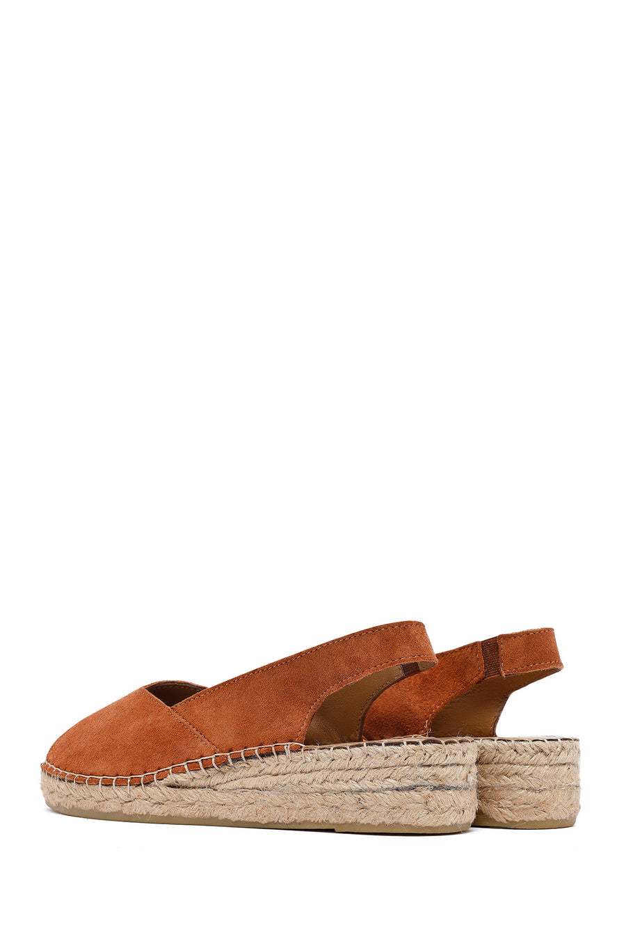Women's Orange Suede Espadrille Sandals