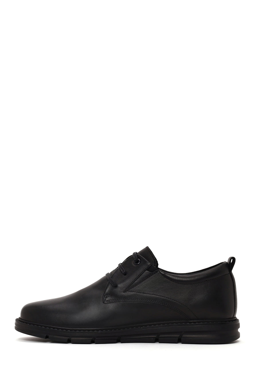 Male Black Lace-up Leather Casual Shoes