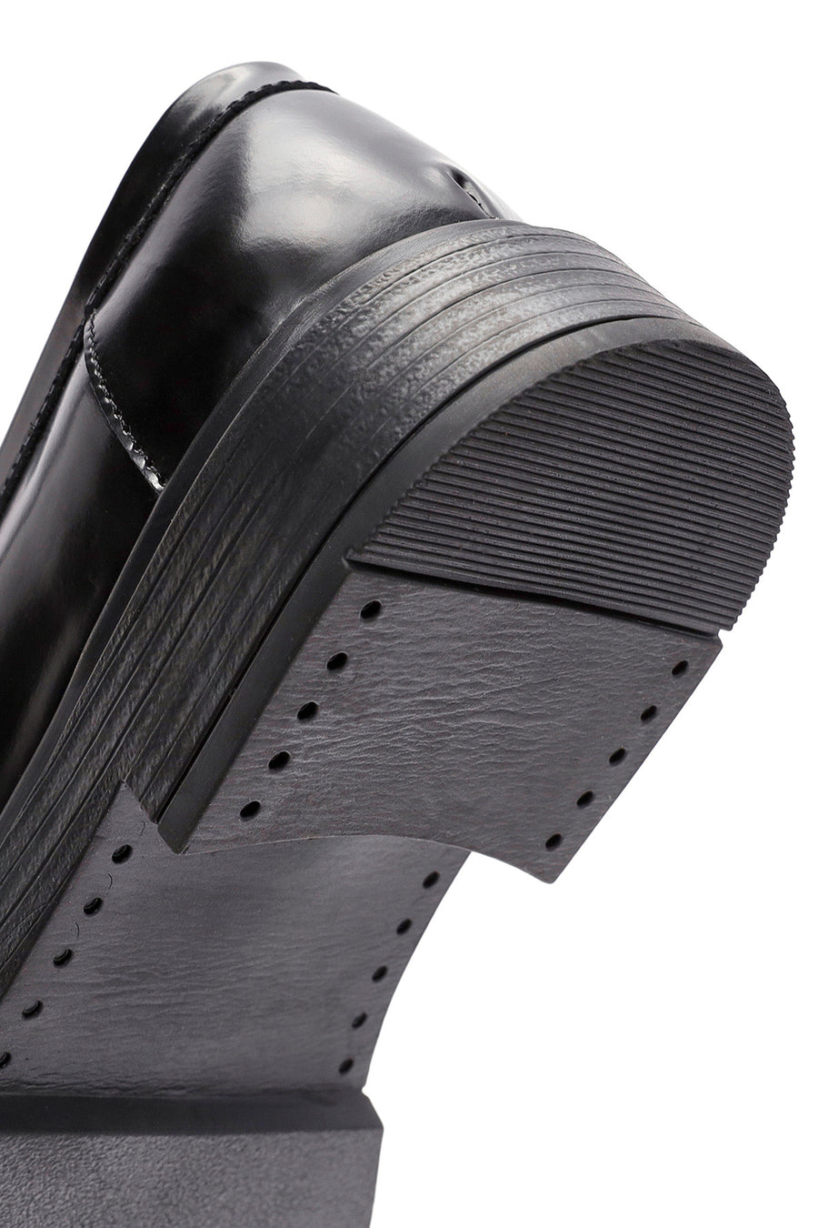 Women's Black Buckle Detailed Leather Masculine Loafer