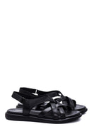 Women's Black Leather Comfort Sandals | Derimod