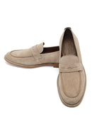 Derimod Black Male Beige Suede Leather Classic Loafer | Derimod