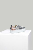 Yıldız Detaylı Gümüş Kadın Deri Sneaker | Derimod