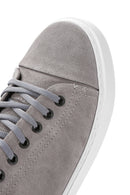 Men's Gray Lace-Up Suede Leather Sneaker | Derimod