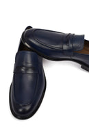 Erkek Lacivert Deri Casual Loafer | Derimod
