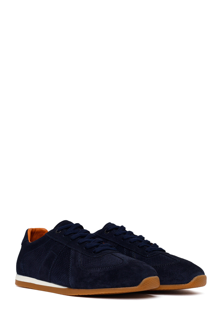 Erkek Lacivert Bağcıklı Süet Deri Sneaker