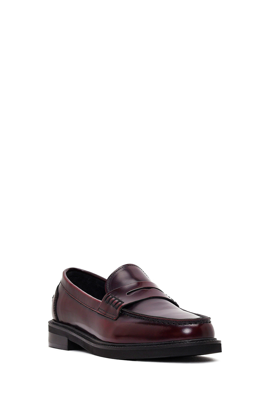 Kadın Bordo Deri Maskülen Loafer