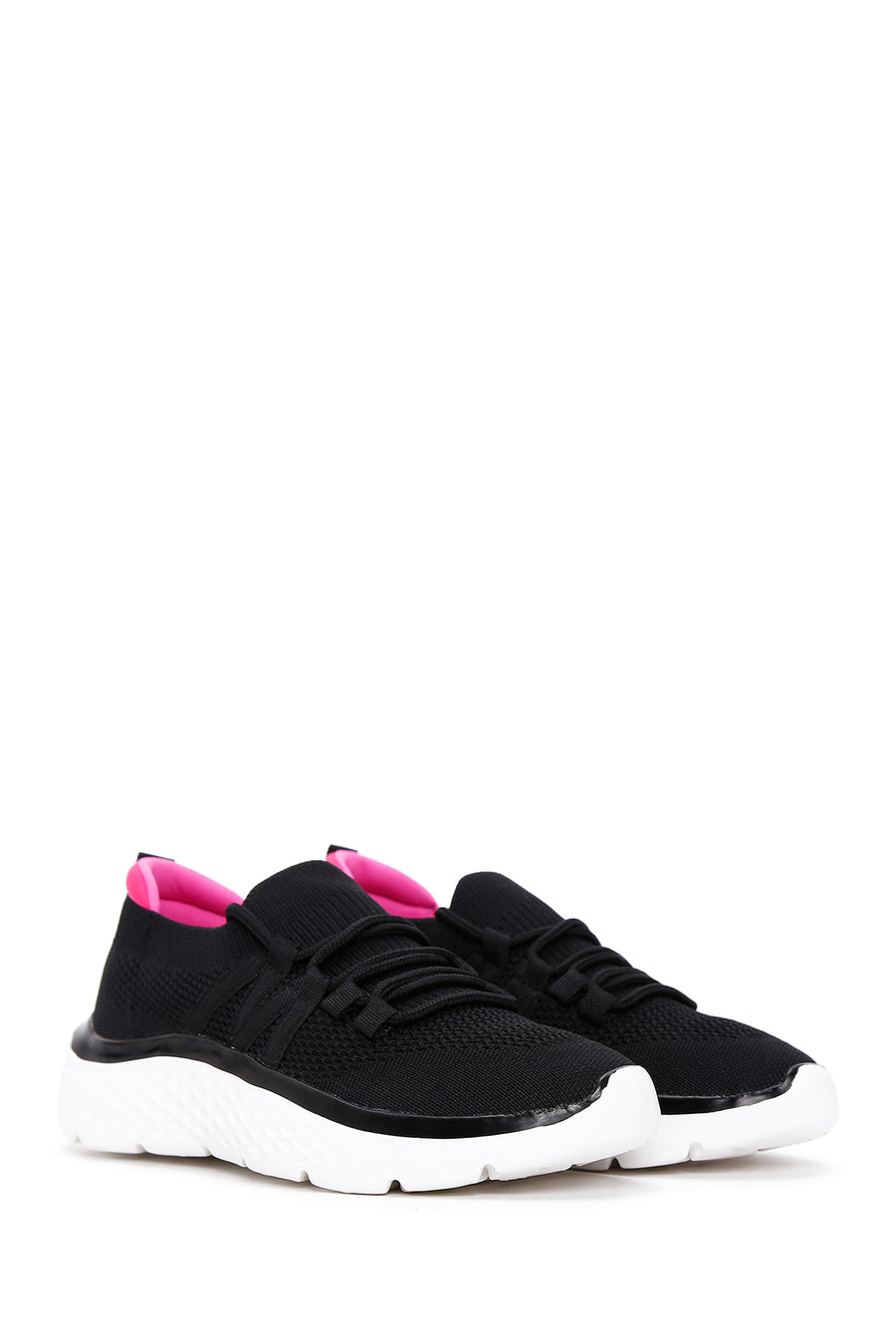 Women's Black Fabric Sneaker