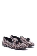 Women's Leather Leopard Patterned Loafer | Derimod