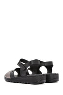 Women's Black Ankle Strap Comfort Leather Sandals | Derimod