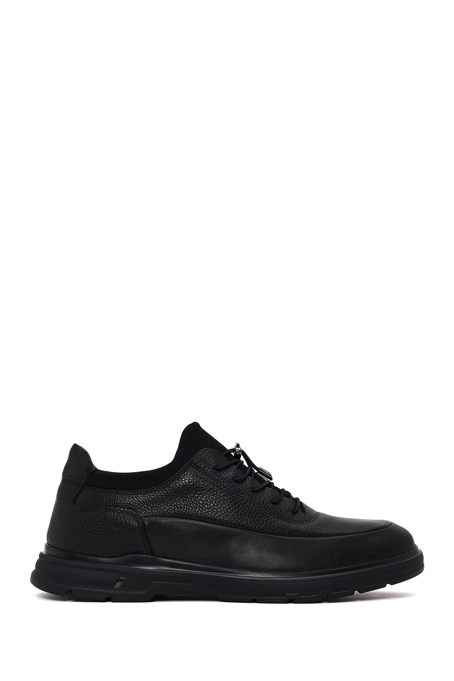 Erkek Siyah Bağcıklı Deri Casual Sneaker WM790009DF | Derimod