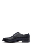 Men's Navy Blue Lace-Up Leather Classic Shoes | Derimod