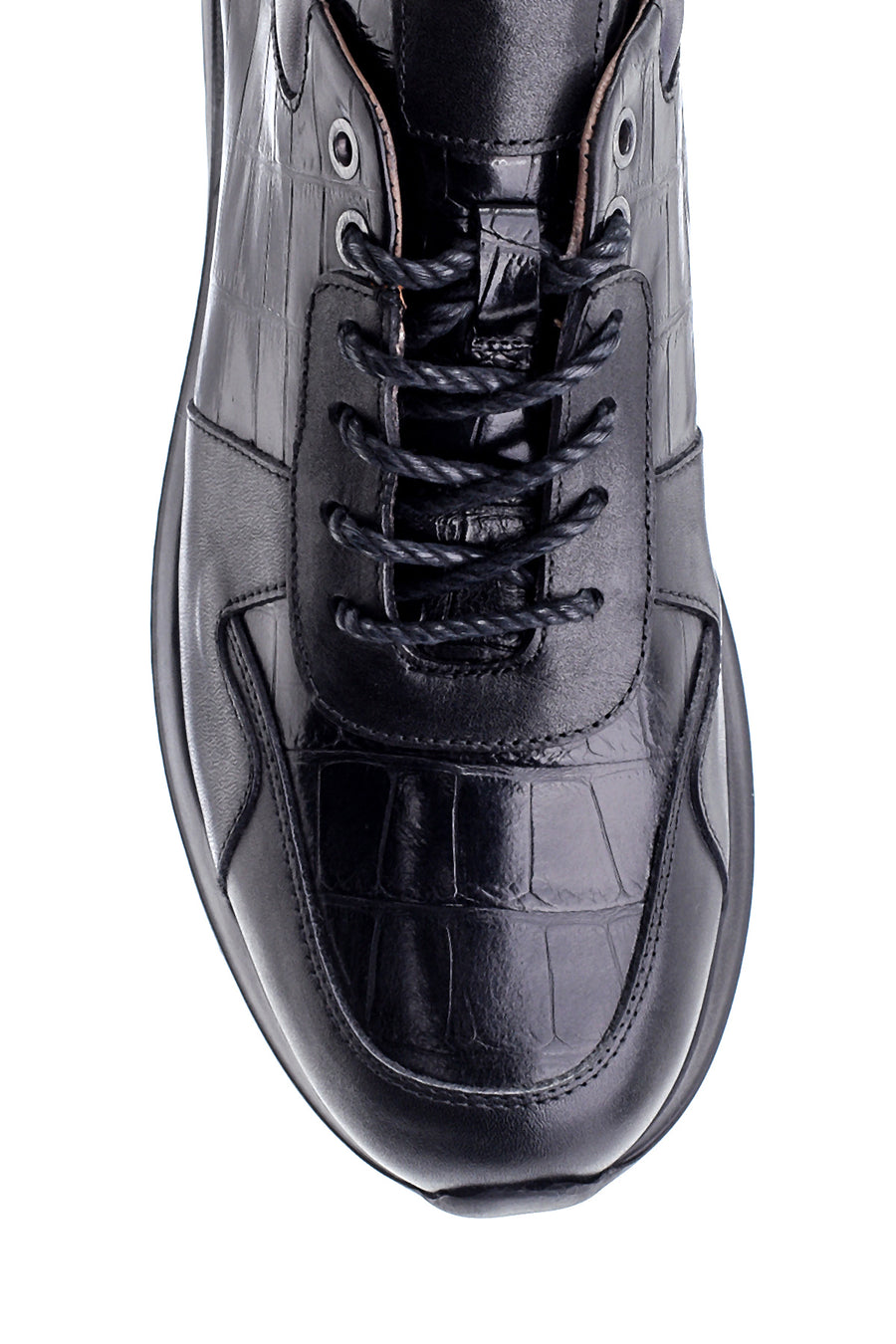 Erkek Deri Kroko Desenli Sneaker