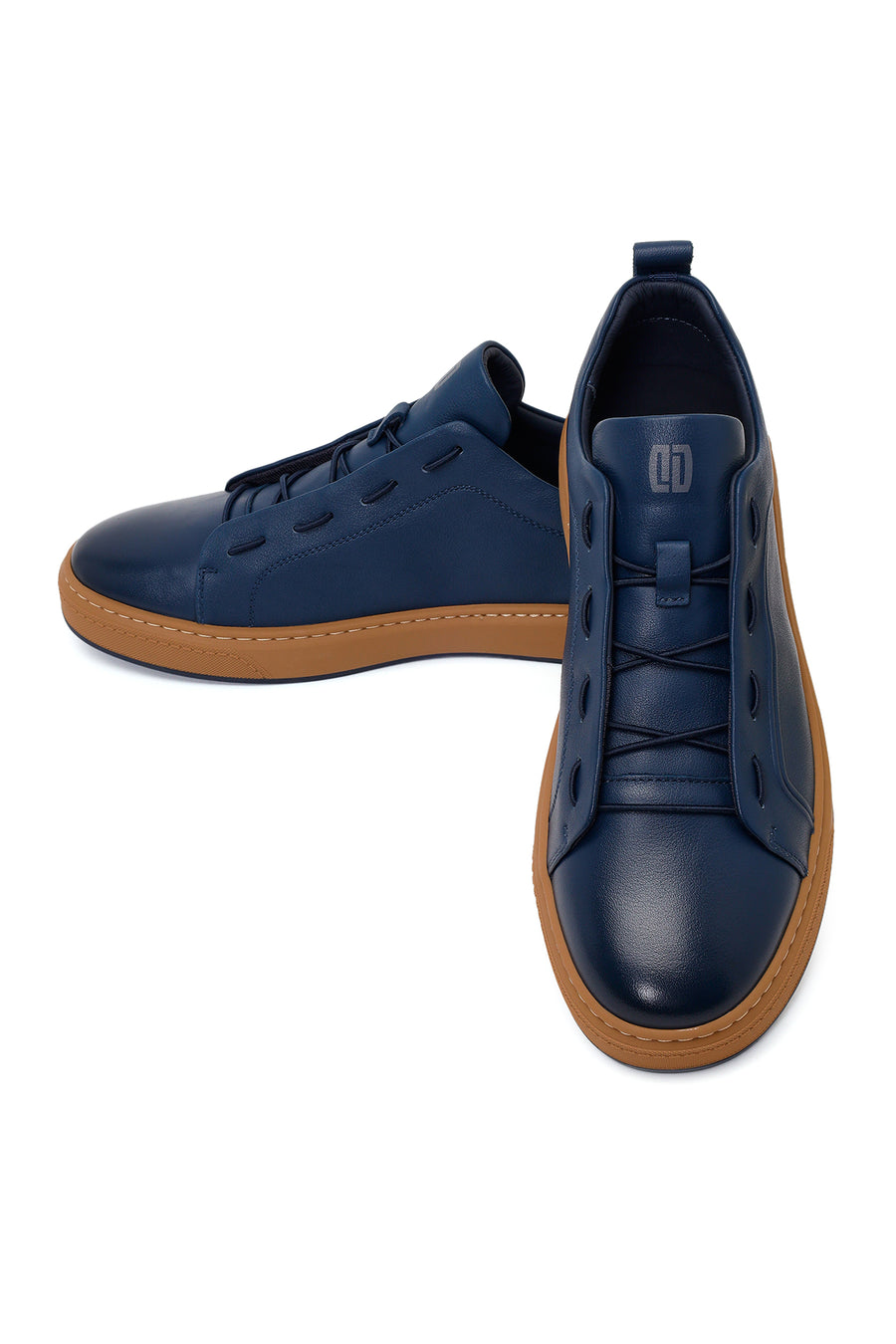 Male Navy Lace-up Leather Sneaker