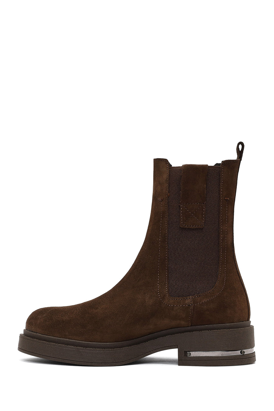 Woman Brown Suede Chelsea Boots