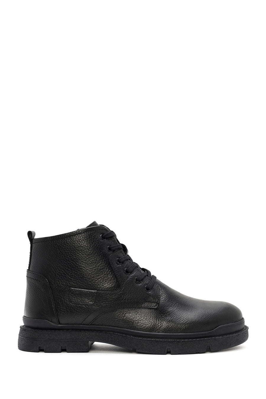 Male Black Zip Closure Leather Casual Boots WM600004DF | Derimod