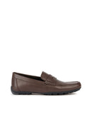 Geox Men's Brown Kosmopolis + Grip Leather Masculine Loafer | Derimod