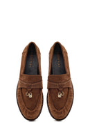 Kadın Ceviz Tokalı Süet Deri Maskülen Loafer | Derimod