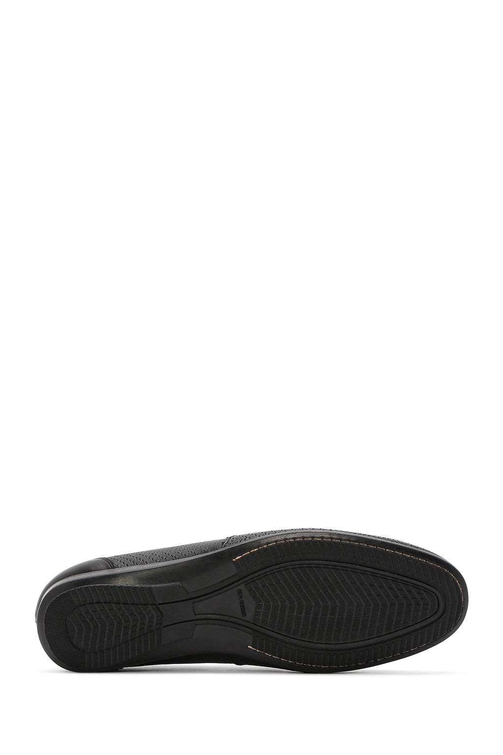 Erkek Siyah Baskılı Deri Casual Loafer