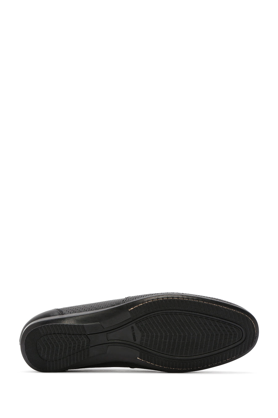 Erkek Siyah Baskılı Deri Casual Loafer