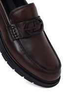 Erkek Kahverengi Tokalı Deri Casual Loafer | Derimod