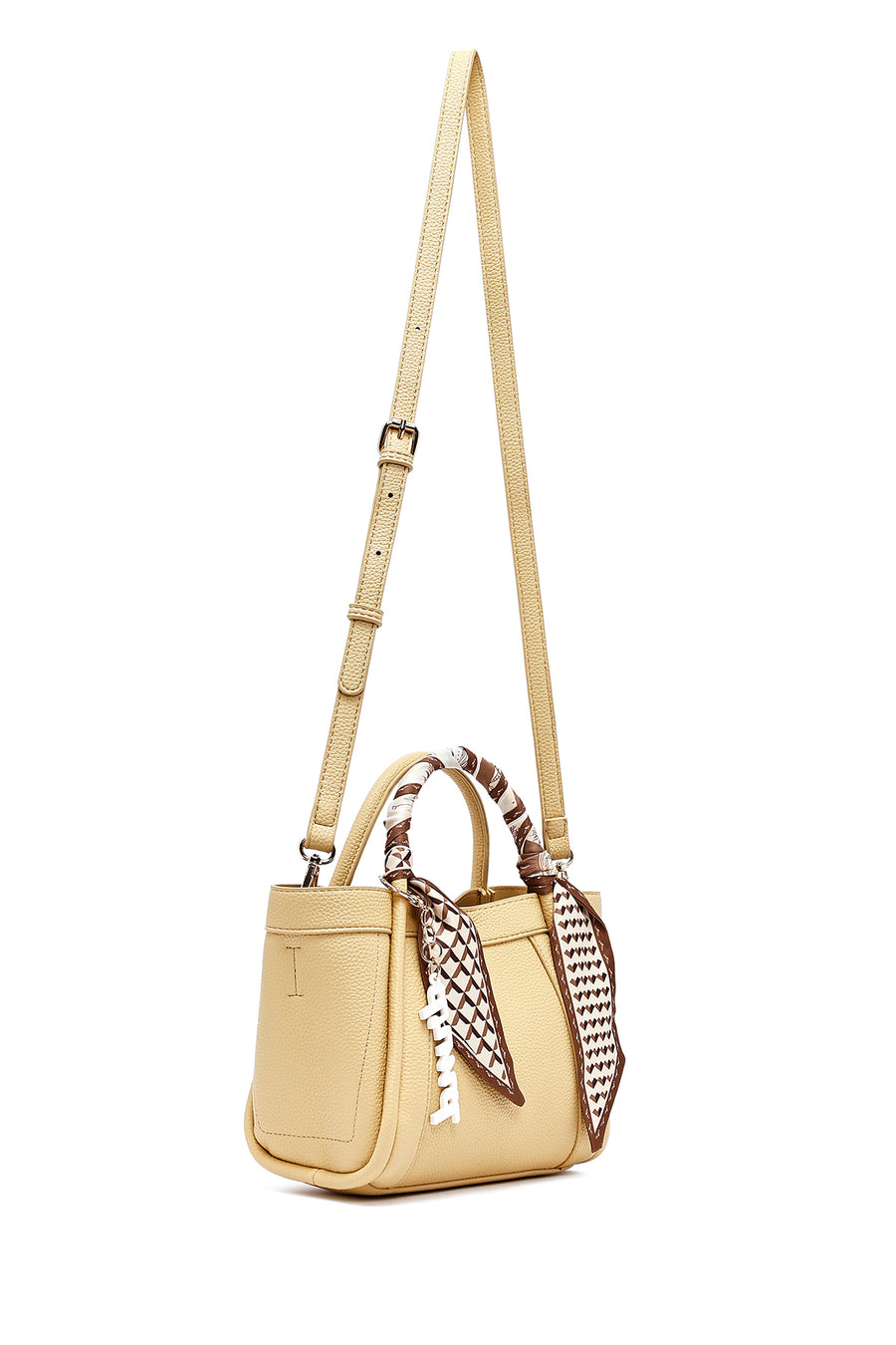 Women's Yellow Long Strap Accessorized Shoulder Bag