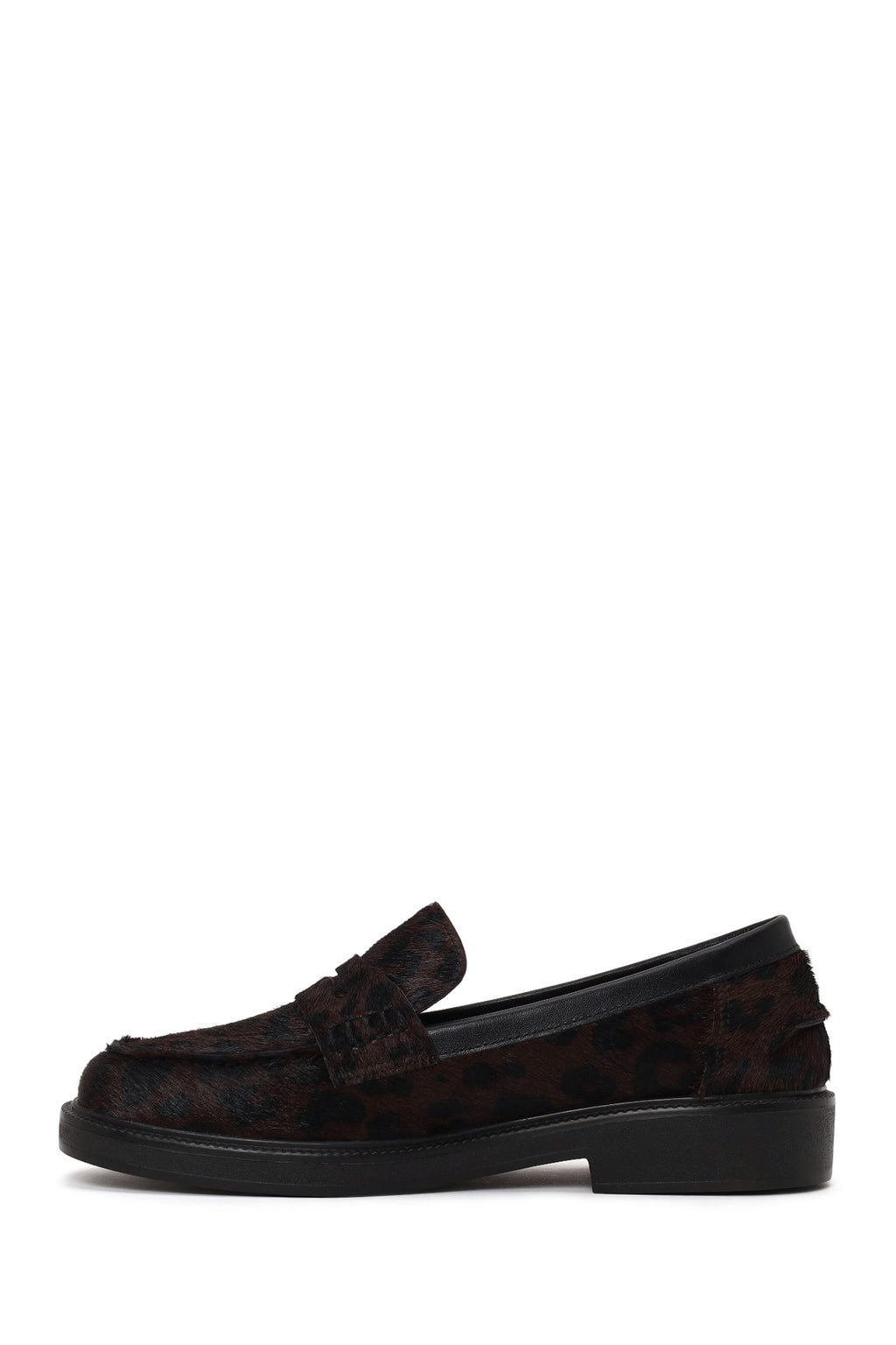 Kadın Leopar Desenli Tüylü Deri Maskülen Loafer