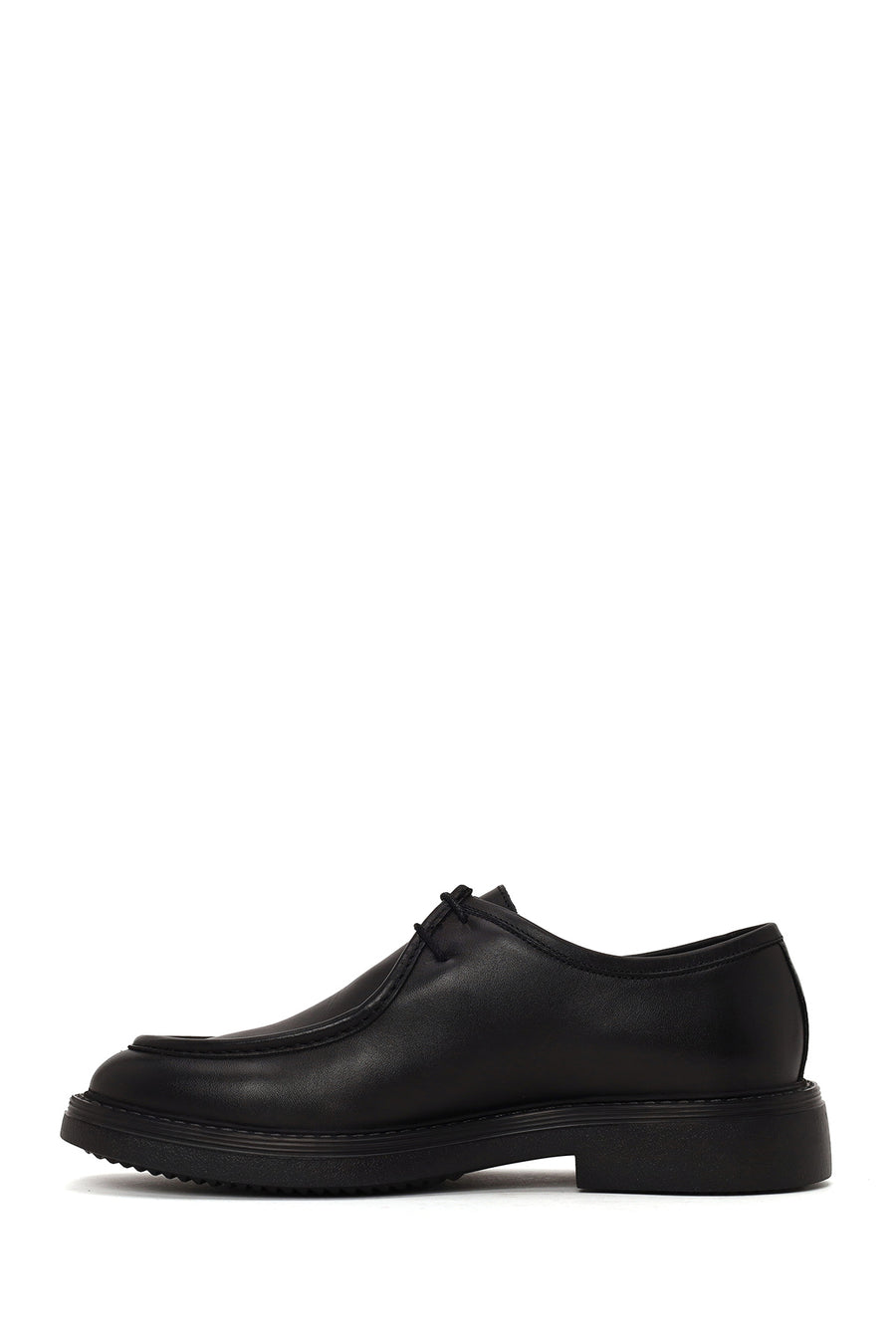 Male Black Lace-up Leather Casual Shoes