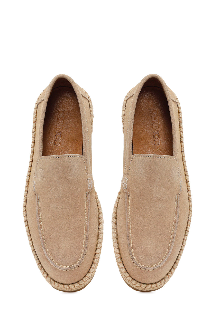 Erkek Bej Süet Deri Casual Loafer