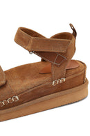 Women's Tan Thick-Soled Suede Sandals | Derimod