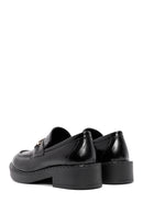 Women's Black Buckle Detailed Masculine Loafer | Derimod